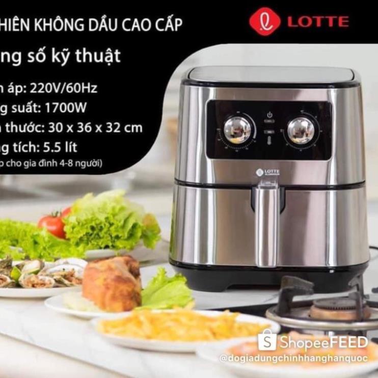 NỒI CHIÊN KHÔNG DẦU LOTTE 5,5l_HÀNG CHÍNH HÃNG PHIÊN BẢN MỚI 2021