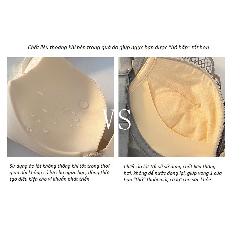 Áo Lót Ren Không Gọng Đệm Mỏng Nâng Nhẹ Siêu Thoáng B449