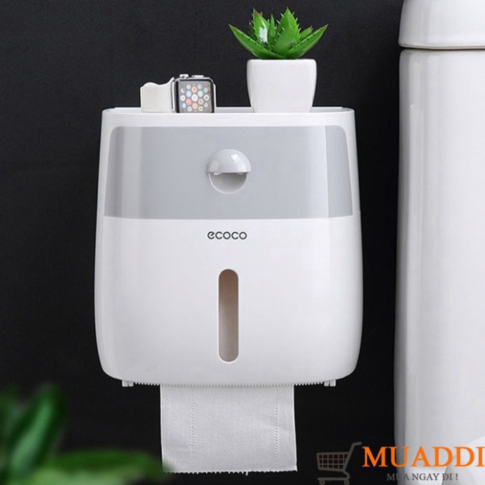 (trangsi) Hộp đựng giấy vệ sinh 2 tầng ecoco bằng nhựa abs đa năng