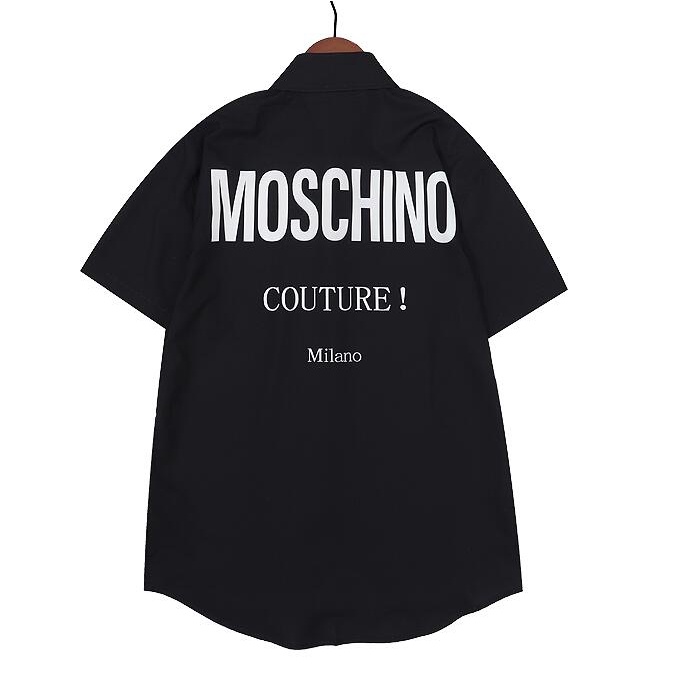 Áo Sơ Mi Tay Ngắn Vải Cotton In Chữ MOSCHIN Thời Trang Cho Nam Và Nữ
