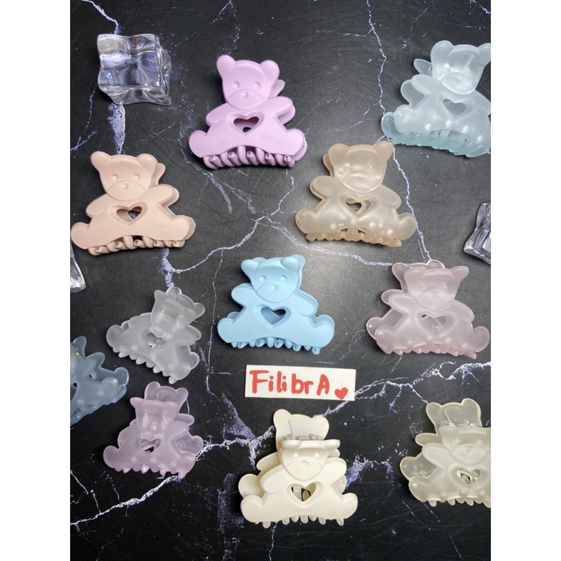 Kẹp tóc càng cua nhựa hình gấu nhỏ xinh phong cách Hàn Quốc, phụ kiện tóc KT019 - Filibra