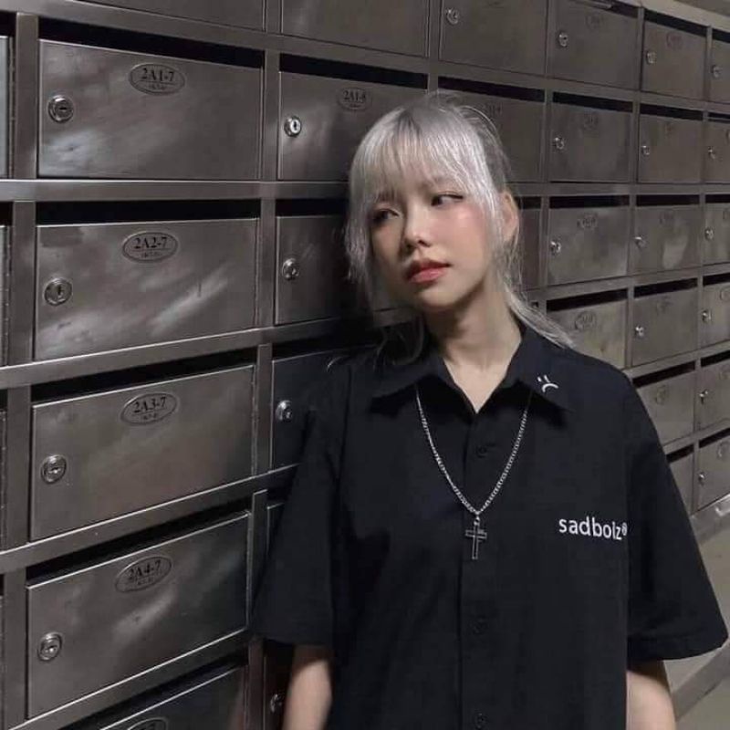 Áo Sơ Mi Đen Tay Lỡ SADBOIZ Form Rộng Unisex