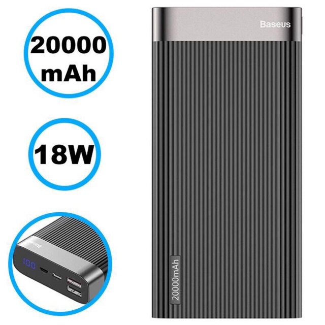 Pin dự phòng 20.000mAh_Chuẩn hãng BASEUS [SHOPPE TRỢ GIÁ]