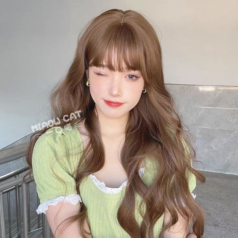 Wig/tóc giả teen/lolita/cosplay sóng lơi màu nâu đen BHT011 xinh xắn