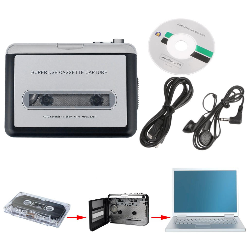 Máy Ghi Âm Băng Cassette Mp3 Mini-Usb