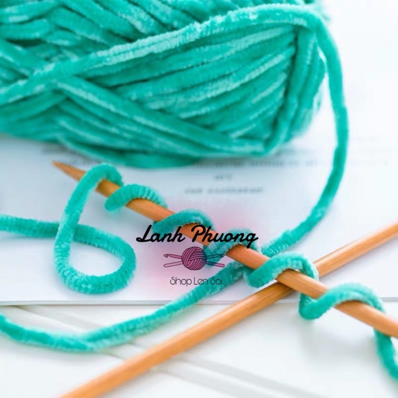 Len Nhung Chenille Mềm Mịn Đan Móc Đồ Len, Thú Bông