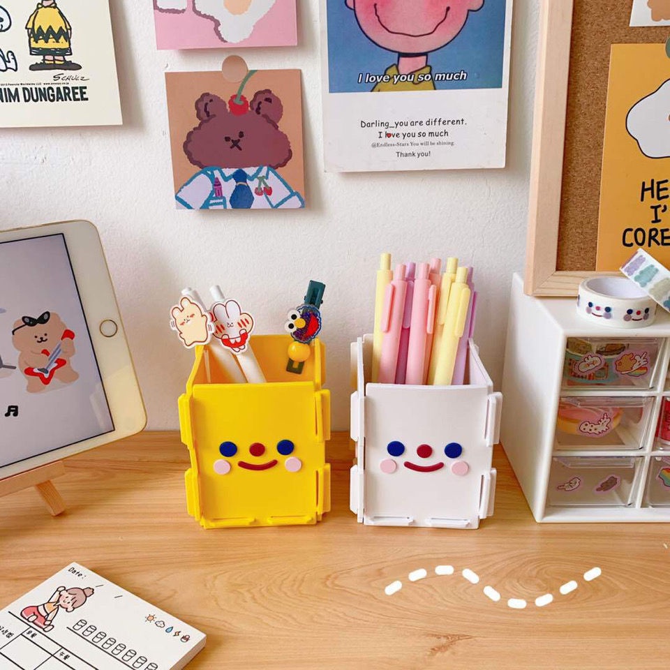 Ống Cắm Bút Dẻo Tự Lắp Ráp Tiện Lợi Nhiều Mẫu Hoạt Hình Xinh Xắn Kệ Đựng Viết Mỹ Phẩm Cute Dành Cho Học Sinh