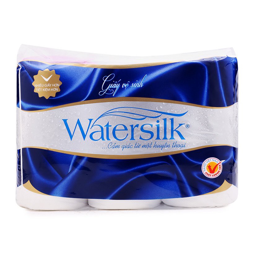 Giiấy Vệ Sinh Watersilk Bịch 12 Cuộn Có Lõi