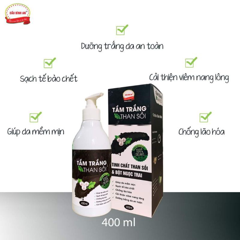 Tắm trắng than sồi Cầu Bình An 400ml