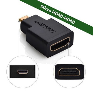 Đầu chuyển đổi Micro HDMI to HDMI Ugreen 20106 ( Adapter Micro HD Male to HDMI FeMale,đầu mạ vàng)