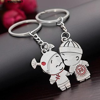 1 cặp móc chìa khóa hình cô dâu chú rể dành cho cặp đôi