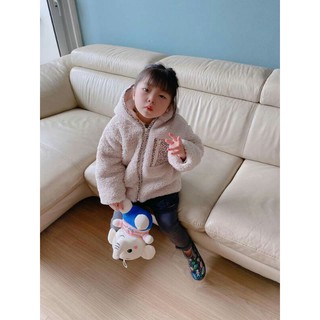 Áo khoác lông cừu cho bé gái, thời trang trẻ em, ao khoac be gai