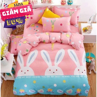 Vỏ gối ôm poly mẫu thỏ hồng,được chọn mẫu khác