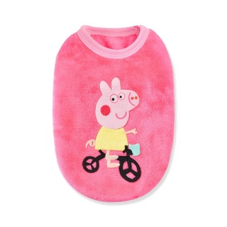 Áo lông heo peppa hồng 0,5-2kg-quần áo chó mèo
