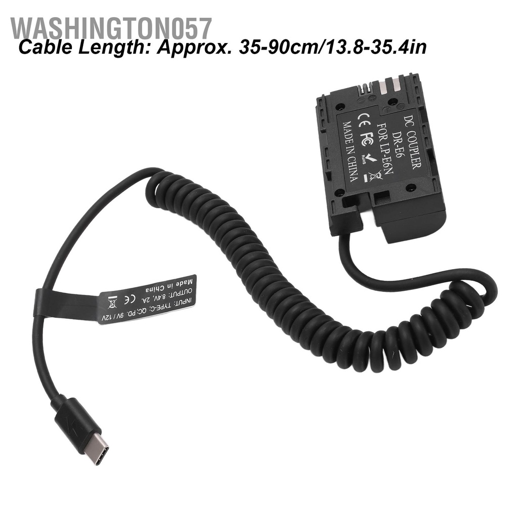 Có thể bán buôn Loại C LP ‑ E6 Pin giả được giải mã đầy đủ Bộ chuyển đổi nguồn DC Coupler cho máy ảnh 5D4 6D2 7D Washington057 Hàng giao ngay