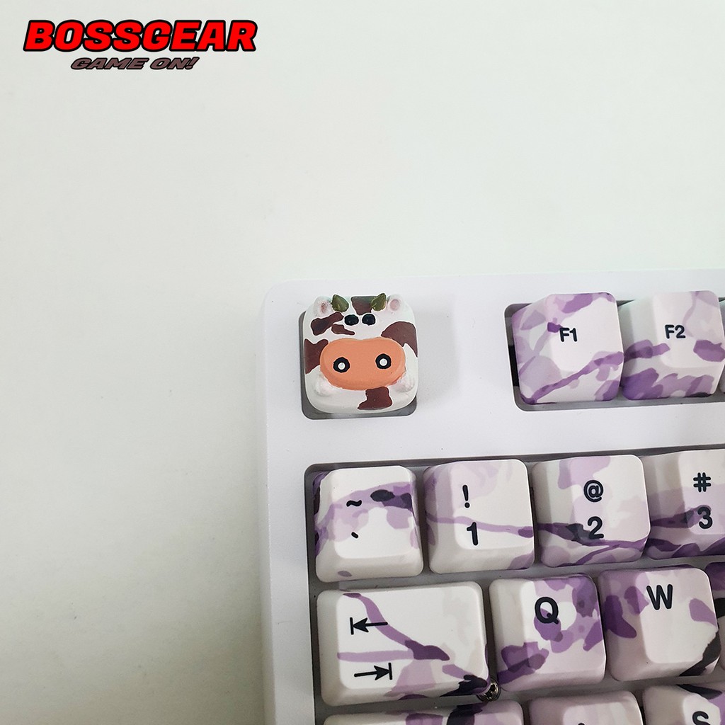 Keycap lẻ hình Bò Sữa ( Dairy Cows ) siêu dễ thương Keycap Artisan