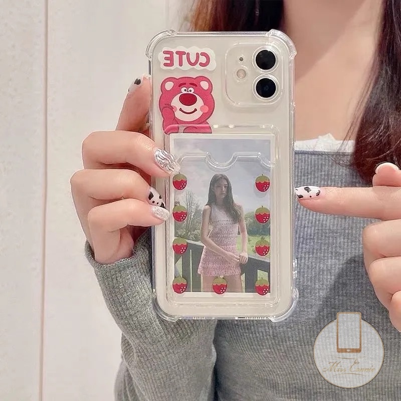 Ốp Điện Thoại TPU Dẻo Họa Tiết Gấu Winnie the Pooh Kèm Ngăn Đựng Thẻ Cho iPhone 7 8 6s Plus 11 12 Pro Max 13 14 Pro Max XS Max X XR
