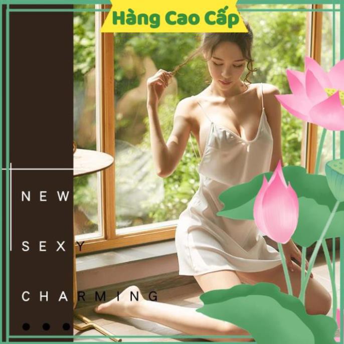 Đầm Ngủ Sexy Đầm Ngủ Dễ Thương Phi Lụa Màu Trắng Hai Dây Hở Lưng Gợi Cảm | BigBuy360 - bigbuy360.vn