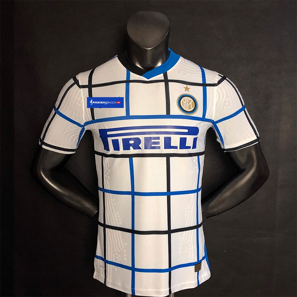 Áo Inter Milan sân khách 2020-2021 sọc caro, áo Inter sọc caro trắng xanh sân khách 2021 SF ❝Thái Lan❞