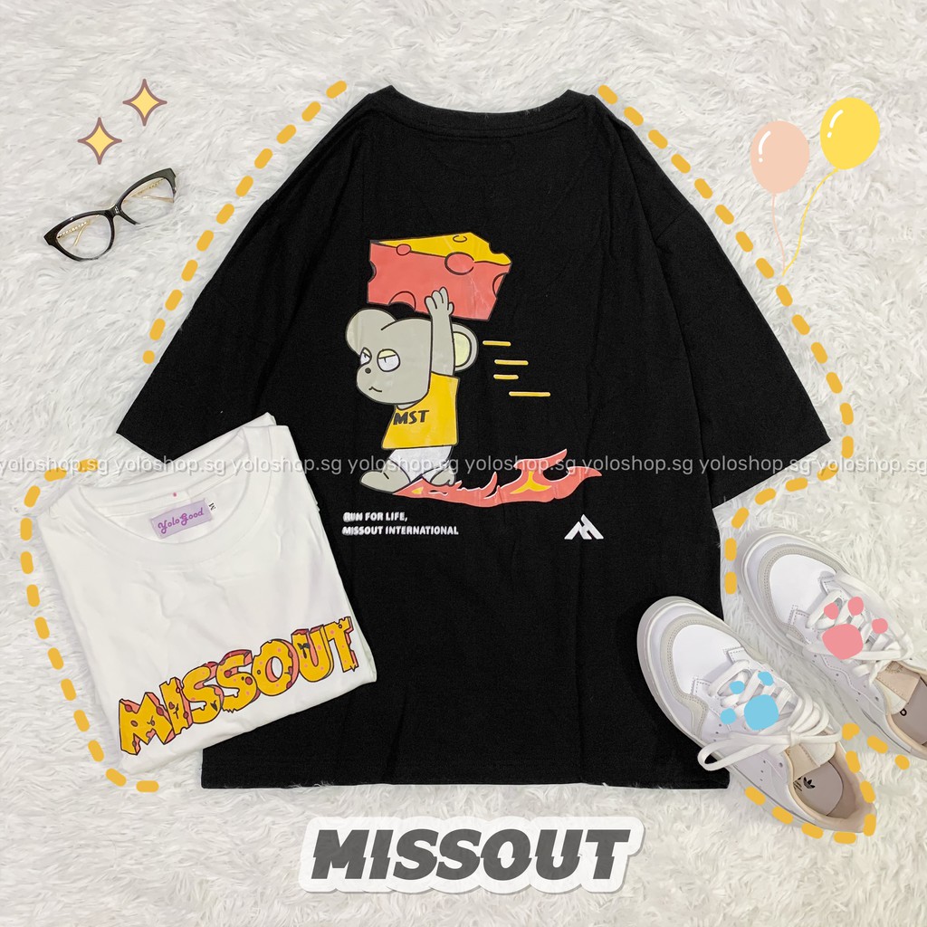 Áo thun tay lỡ 🧀 MISSOUT CHUỘT 🧀 phông Unisex nam nữ tee oversize form rộng pull Ulzzang Streetwear Hàn Quốc vải mềm