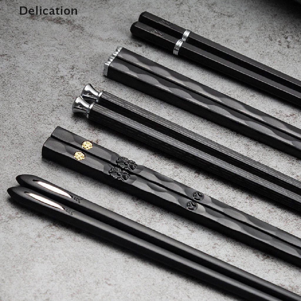 Set 5 Cặp Gậy Khắc Laser Bằng Hợp Kim Không Trượt Có Thể Tái Sử Dụng
