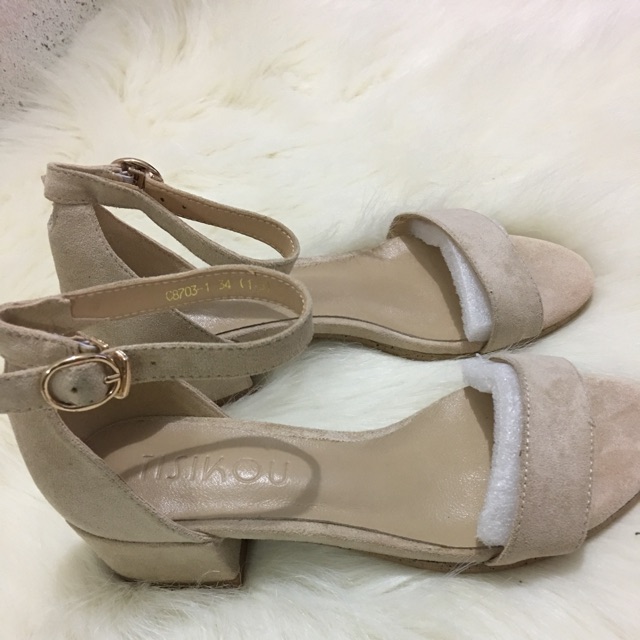 [ Thanh Lý Hàng Cao Cấp] Sandal Nữ 3cm Da Lộn Trơn