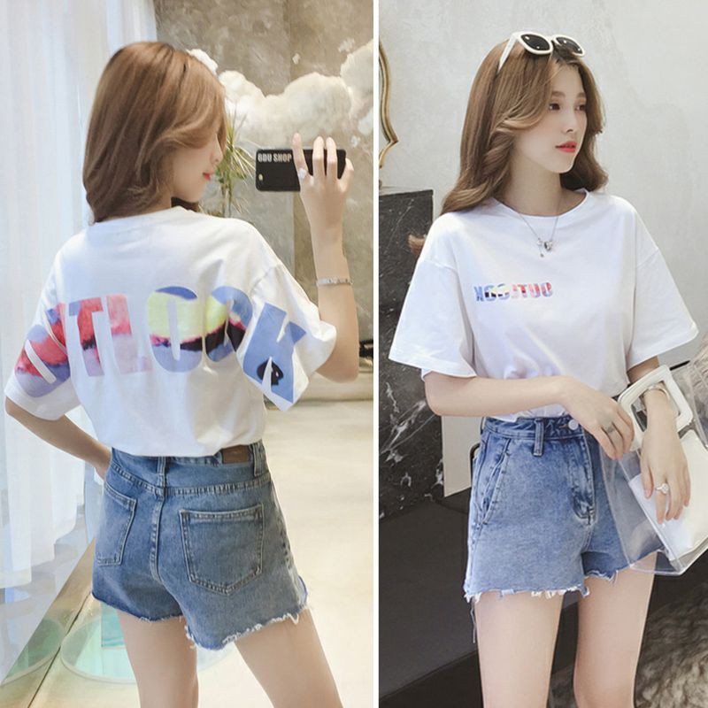 Áo thun Hàn Quốc phong cách đơn giản xinh xắn