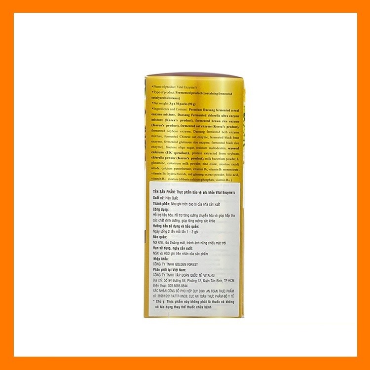 Enzyme's Vital Hàn Quốc  - Tổng Hợp Enzyme Từ Trái Cây, Thảo Mộc, Hàng Sẵn, Date Mới