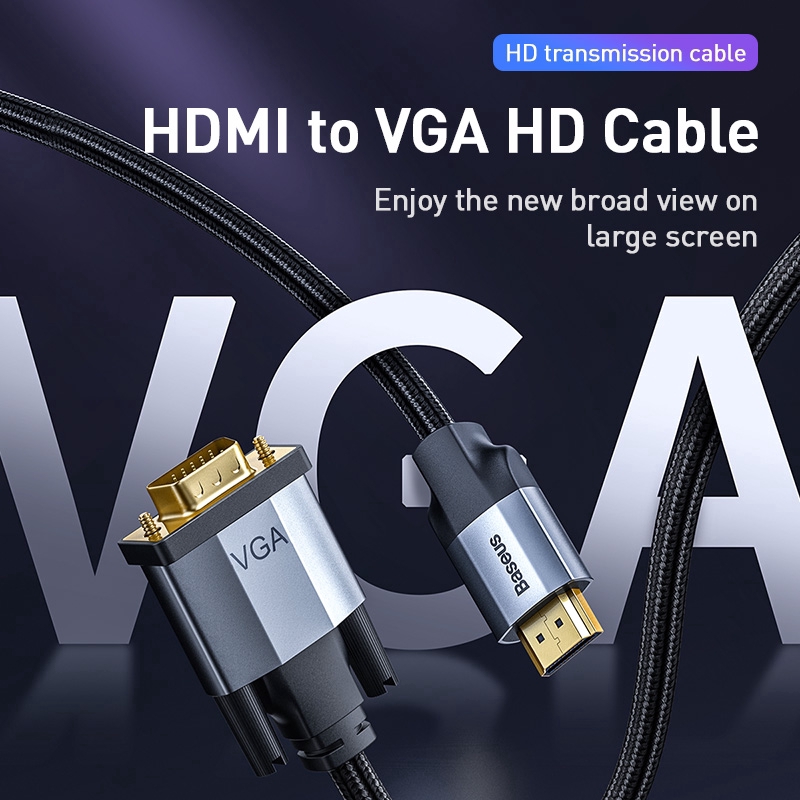 Dây Cáp Âm Thanh Baseus HDMI Sang VGA 1080P HD | BigBuy360 - bigbuy360.vn