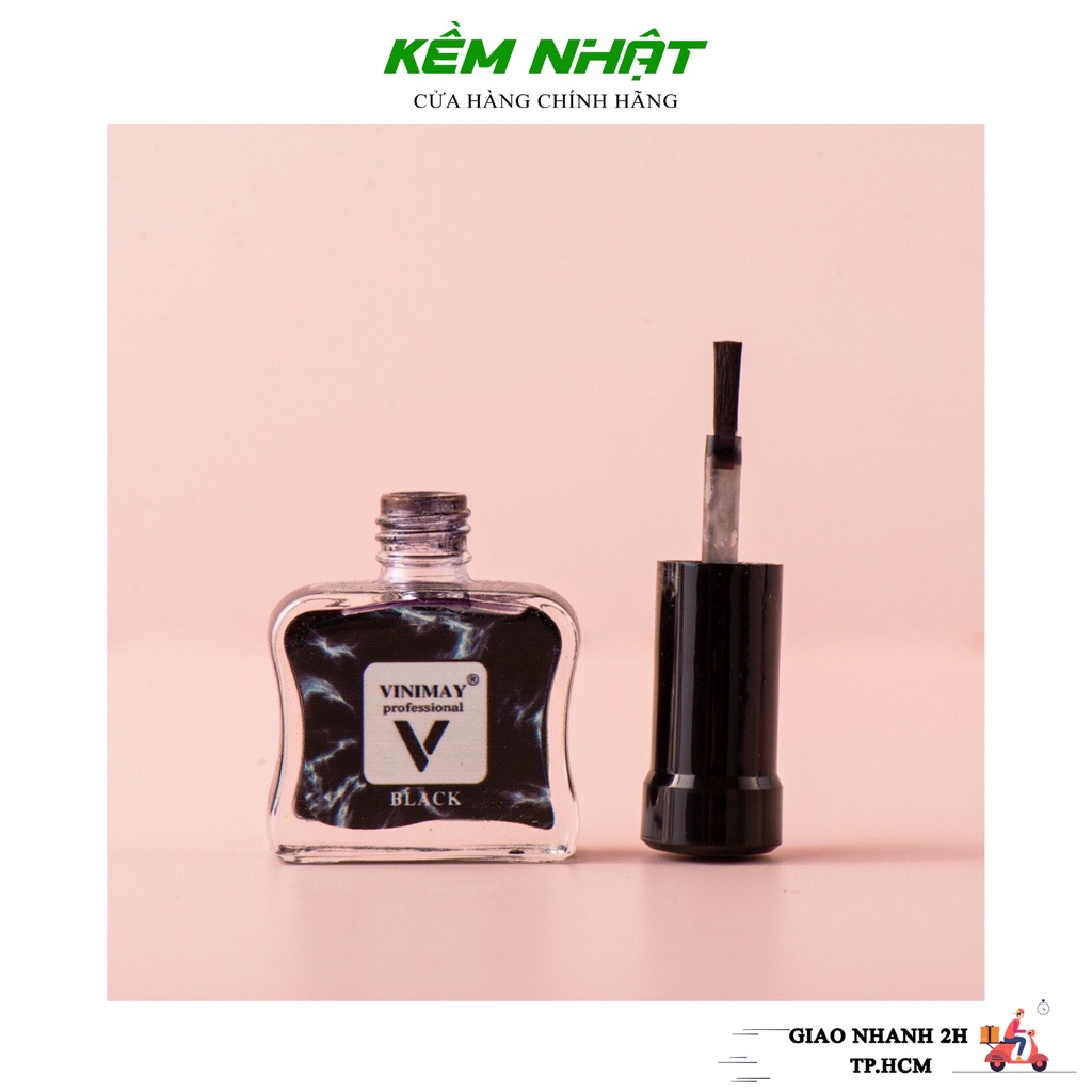 Cồn Loang, Đen Vinimay Chính Hãng - Loang cồn trang trí móng tay nghệ thuật 15ml