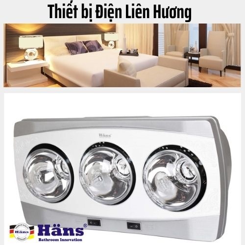 Đèn sưởi nhà tắm 3 bóng Hans H3B