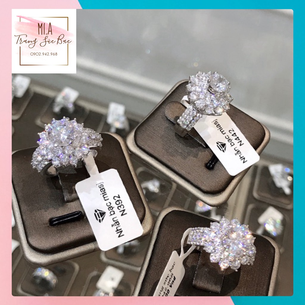 BH 12 tháng- Nhẫn nữ Bạc Ý S925 đá Cz nhân tạo cao cấp miễn phí xi Bạch kim | Mi.A Trang sức bạc