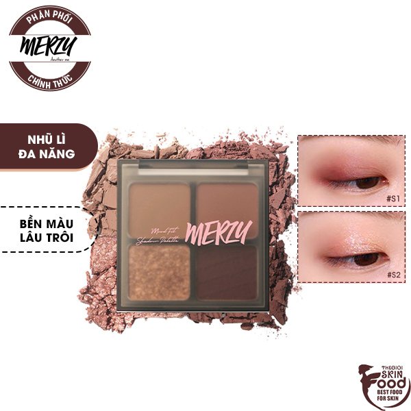 Bảng Phấn Mắt 4 Ô Merzy Mood Fit Shadow Palette 8g