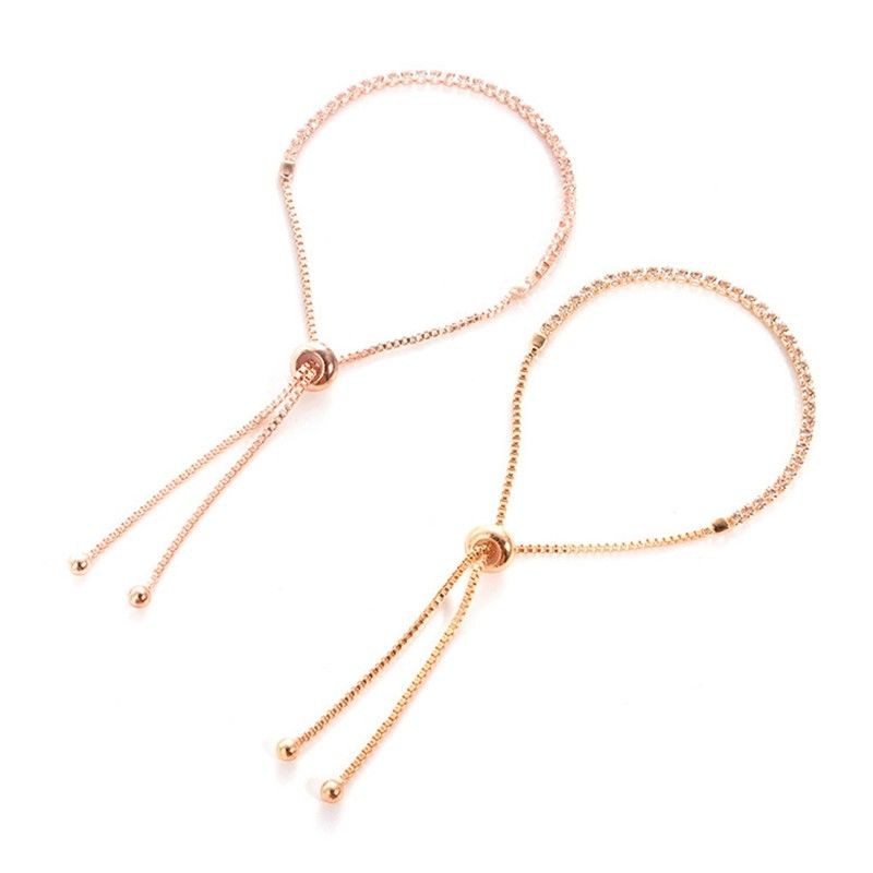 Vòng tay xi vàng hồng đính đá cho nữ