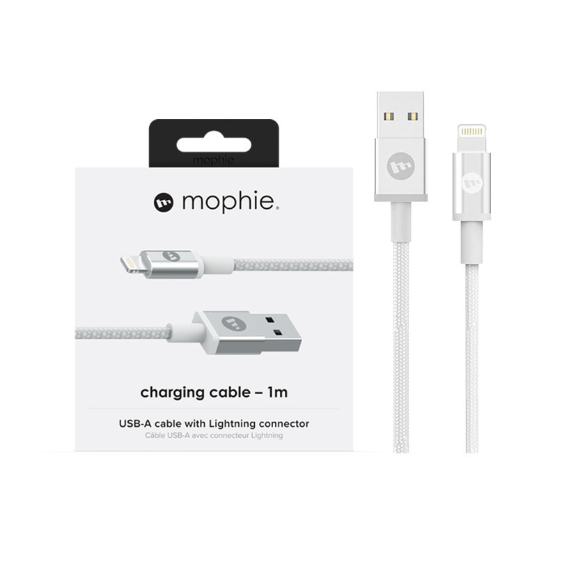 [CHÍNH HÃNG BH 2 NĂM]Dây Cáp Sạc Mophie Lightning 1M chuẩn MFI Cho iPhone, USB-A to Lightning