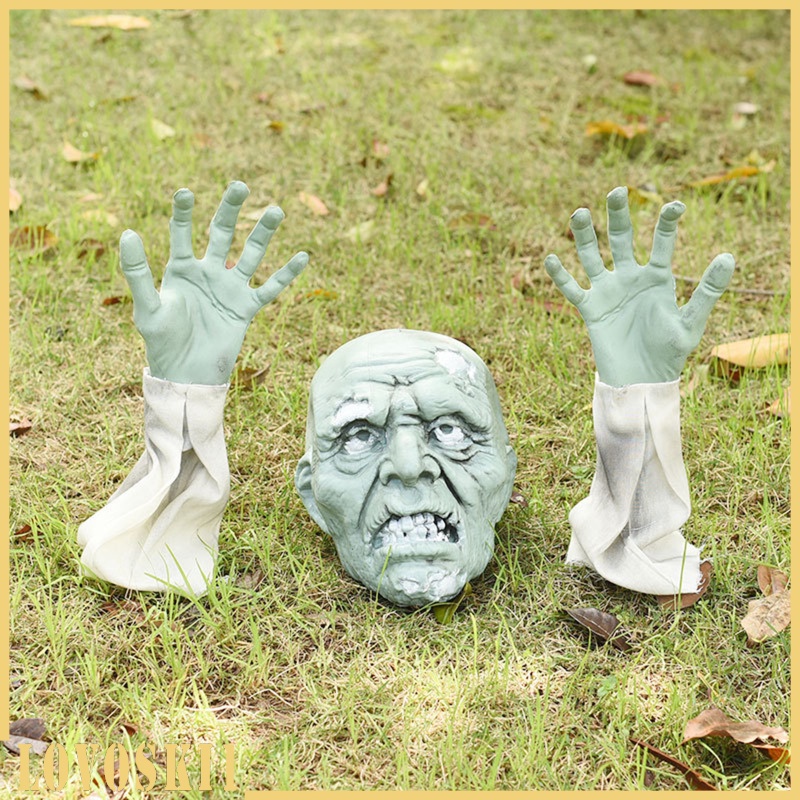 [LOVOSKI1]Horrible Lawn Zombie Decoration Garden Arms Ornament Realistic Spooky Statue