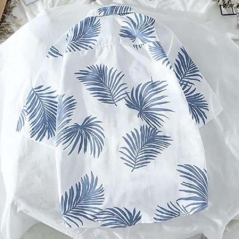 Áo sơ mi đi biển, bộ đồ đôi hoạ tiết nam nữ-vải kaki thoáng mát 1132 | BigBuy360 - bigbuy360.vn