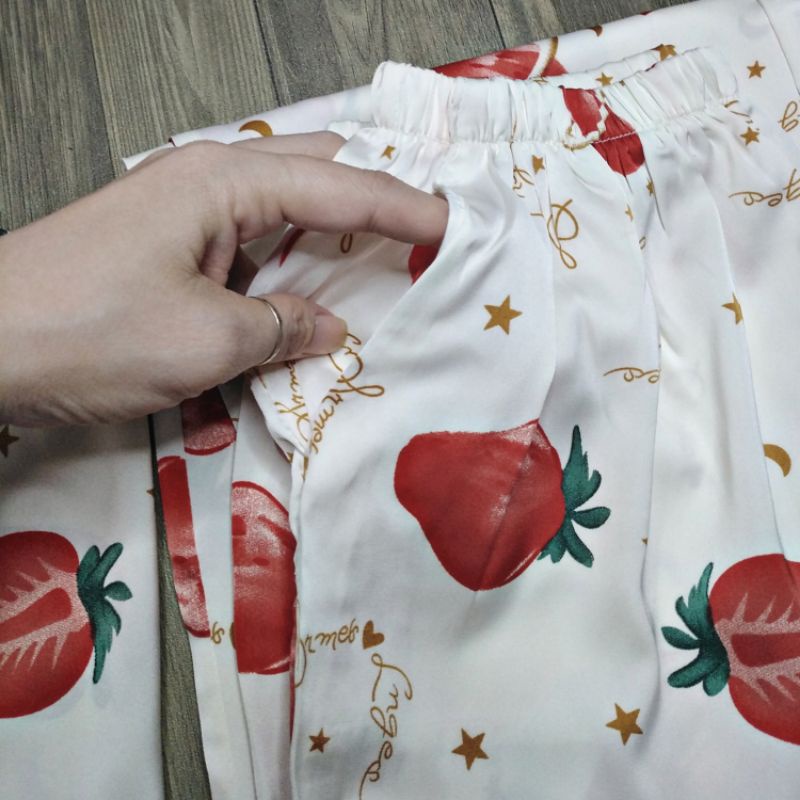 Pijama cổ yếm lụa latin quần dài - Đồ ngủ nữ lụa satin loại 1 cao cấp không nhăn (ẢNH THẬT CỦA SHOP) | BigBuy360 - bigbuy360.vn