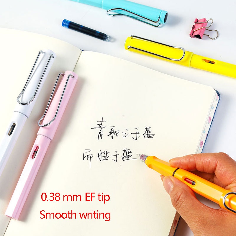 Set bút + 10 ruột bút nhiều màu đa năng ngòi 0.38mm tiện lợi cho học sinh