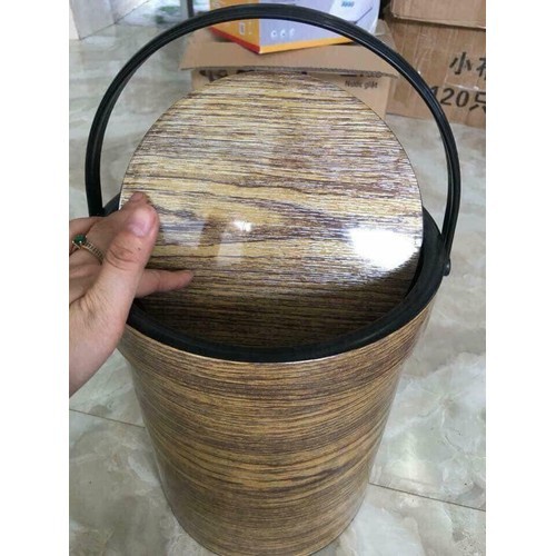 Thùng Rác Văn Phòng Vân Gỗ Decore cao 30cm x rộng 23cm