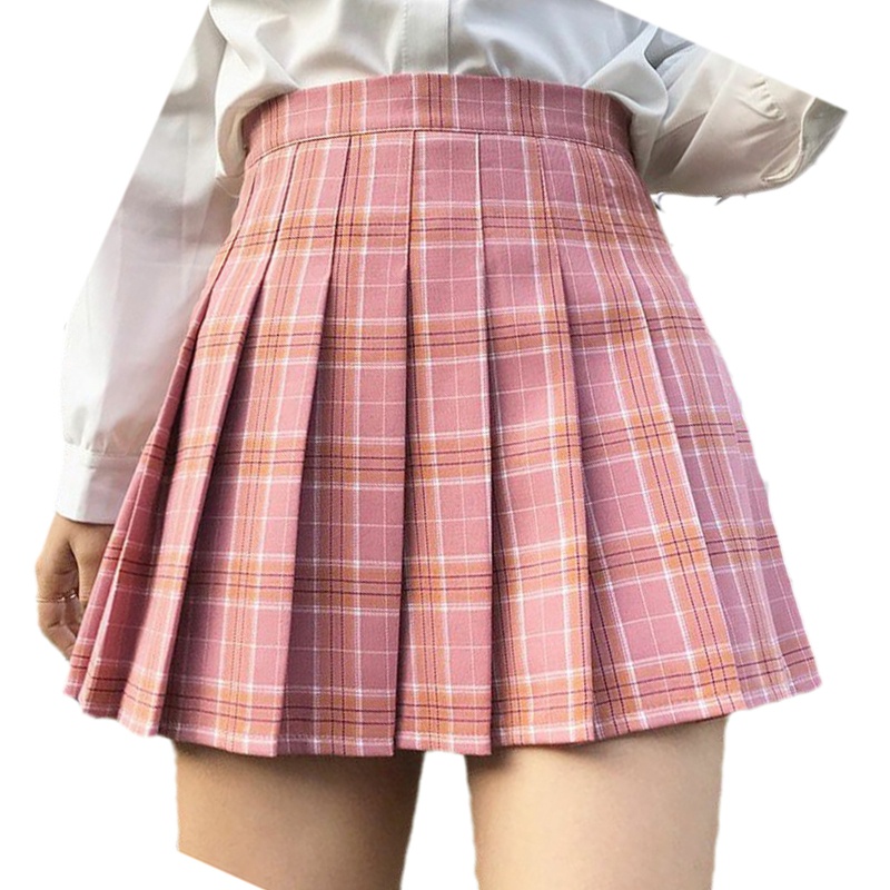 XIXI Chân váy chữ A mini lưng cao xếp ly viền có khóa kéo phong cách đường phố thời trang mùa hè cho nữ