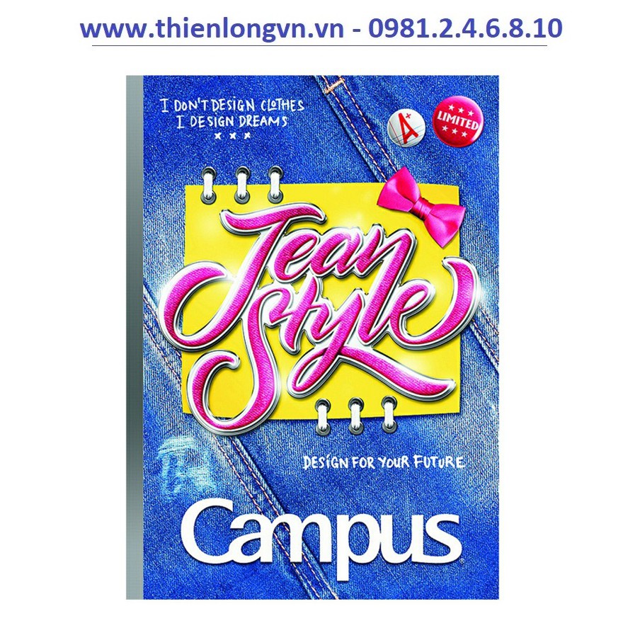 Lốc 5 quyển vở kẻ ngang 120 trang B5 Jean Style Campus NB-BJEA120