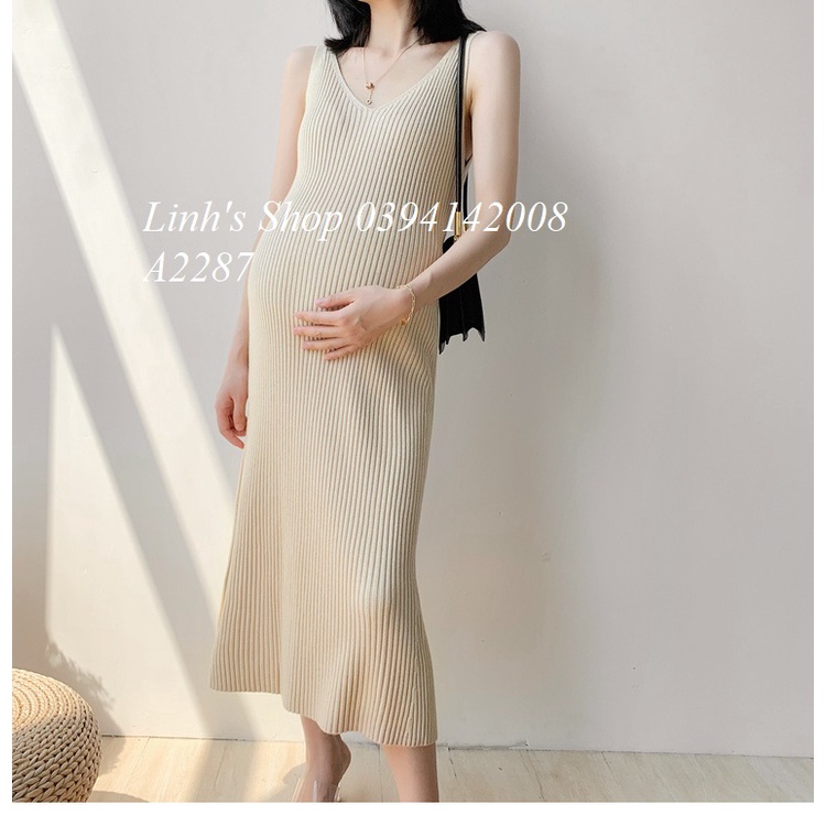 Váy Bầu Đầm Bầu LEN A2287 CHẤT LEN DÀY MỊN MẶC THU ĐÔNG