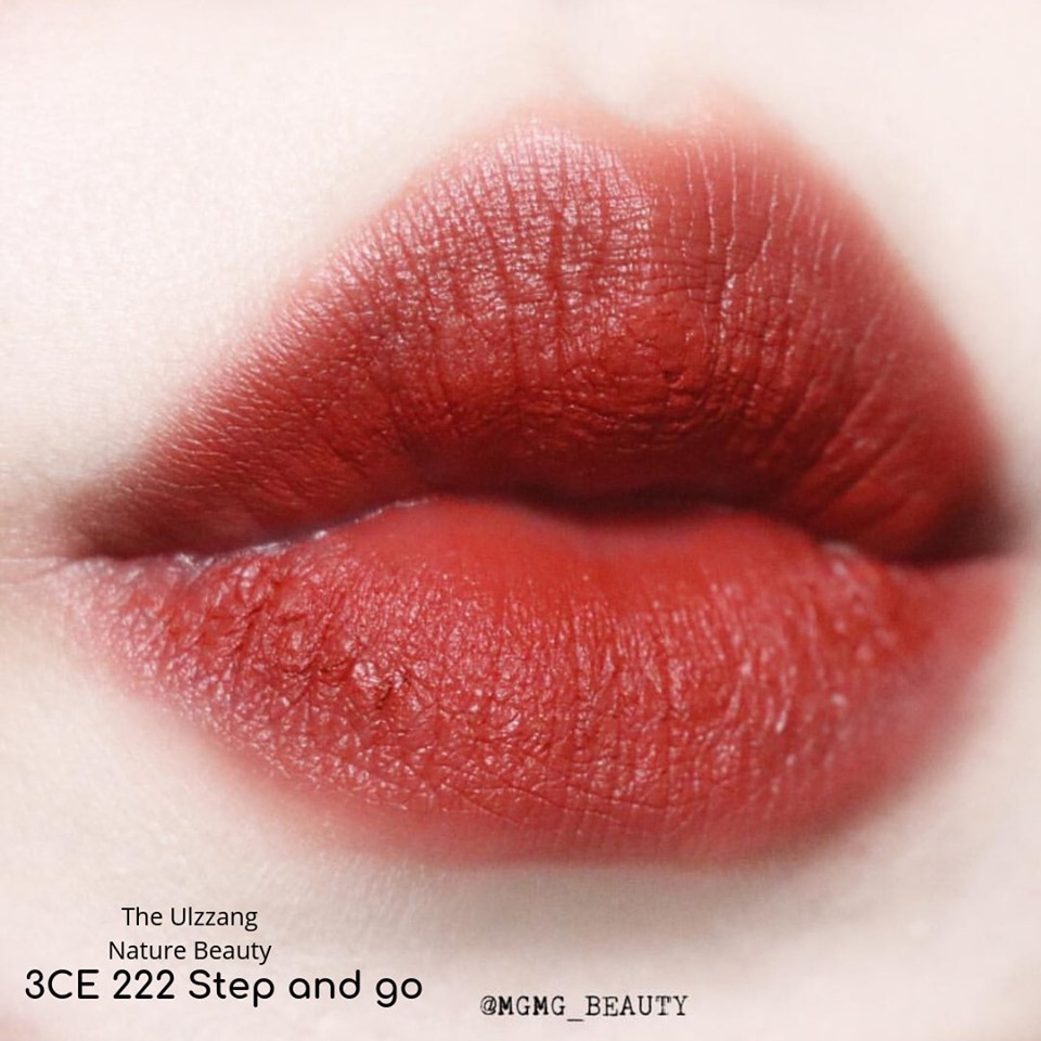 (CAM KẾT AUTH, TEM HIDDEN TAG) Son lì 3CE MOOD RECIPE MATTE LIP COLOR #222 Step And Go ĐỎ ĐẤT