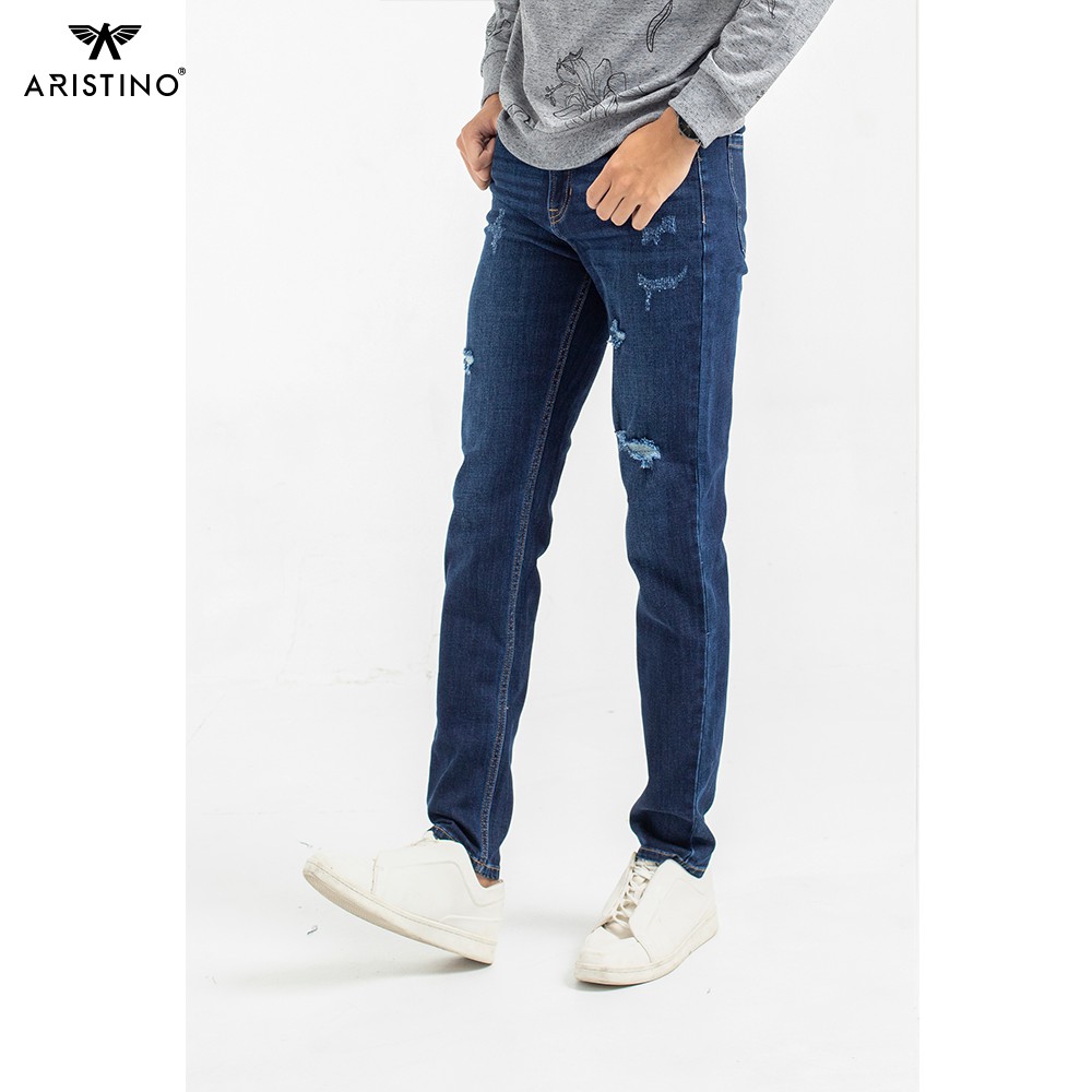 Quần jeans nam ARISTINO dáng Slim fit ôm vừa vặn, lưng cao, dễ phối đồ, cotton thoáng khí - AJN00409