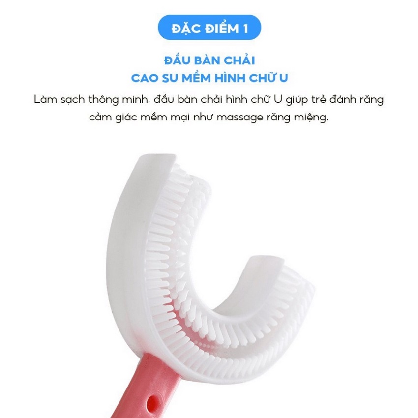 Bàn chải đánh răng chữ u chất liệu Silicone bàn chải đánh răng cho bé siêu mềm dễ sử dụng GALA HOME