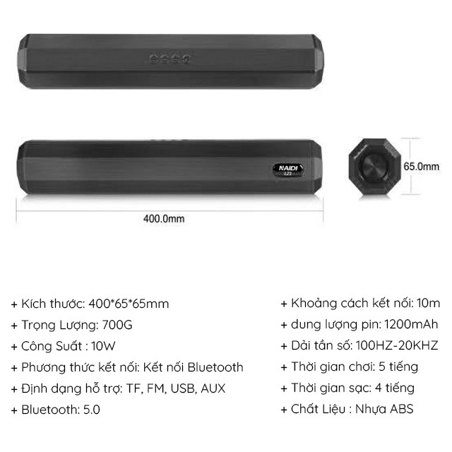 Loa Thanh Bluetooth Gaming Soundbar Thiết Kế Mới Công Suất Lớn A21 Để Bàn Dùng Cho Máy Vi Tính PC, Laptop, Tivi