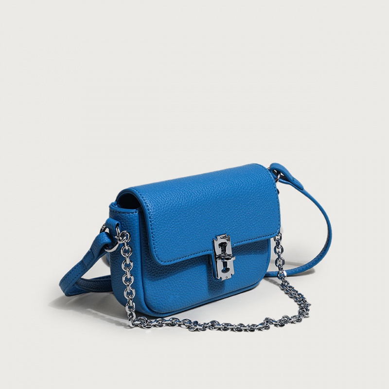 Túi đeo chéo mini góc vuông màu trơn có khóa phong cách 2022 mới sành điệu cho nữ