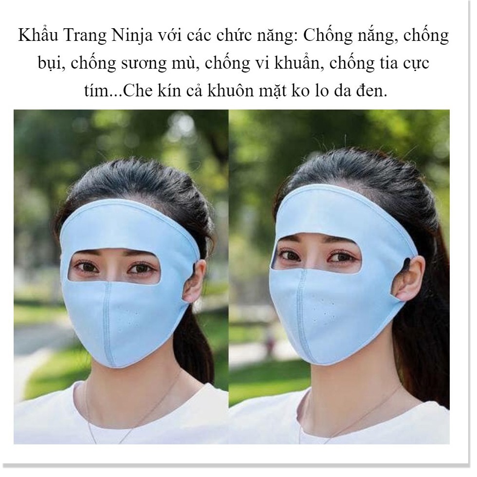 Khẩu trang Ninja che kín mặt chống nắng chống khói bụi chạy xe thích hợp cho nam và nữ