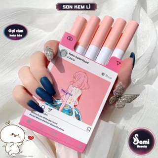 Set 5 son kem cổ trang siêu lì mịn đẹp cô gái Mugeleen Pink Smoke son Nội địa trung